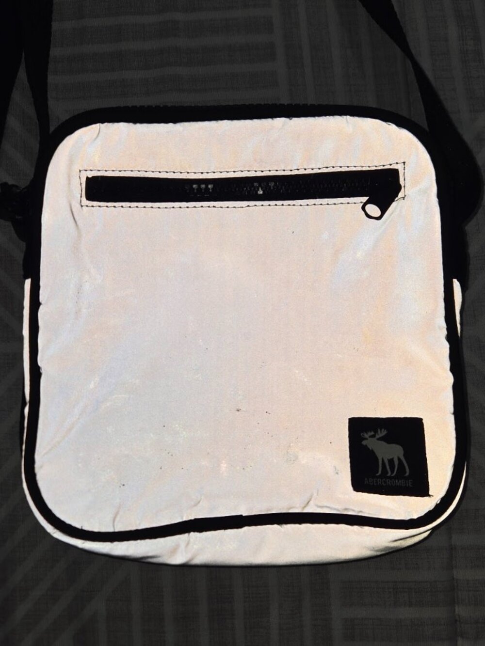 Abercrombie & Fitch Reflective Silver Crossbody Shoulder Bag Festival Pouch